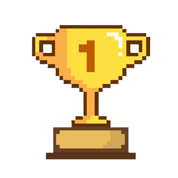 Pixelated trophy design, Pixel golden trophy, the winner trophy cup pixel art first place (1)